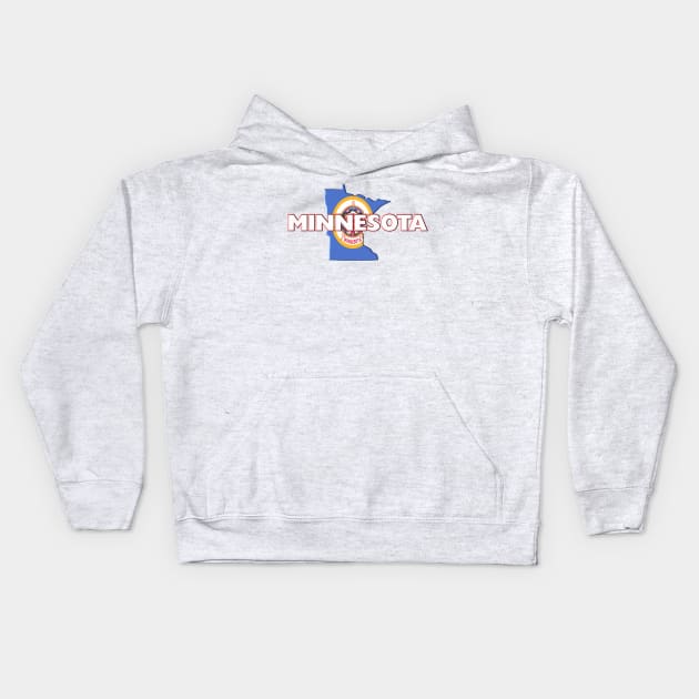 Minnesota Colored State Kids Hoodie by m2inspiration